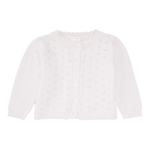 Kids Mode white pointelle sweater
