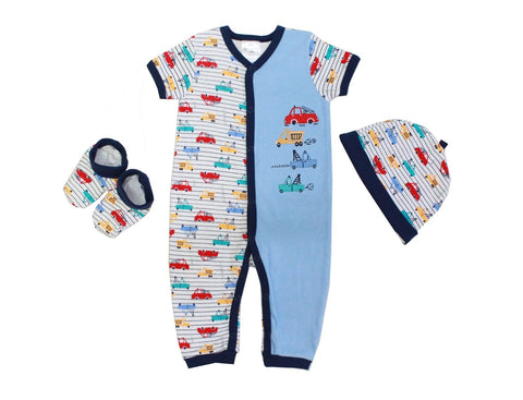 Baby Mode infant boy's 3 piece romper set