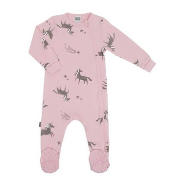 Kushies side zip sleeper - Wild & Free pink