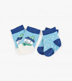 Little Blue House baby socks - blue snowmen